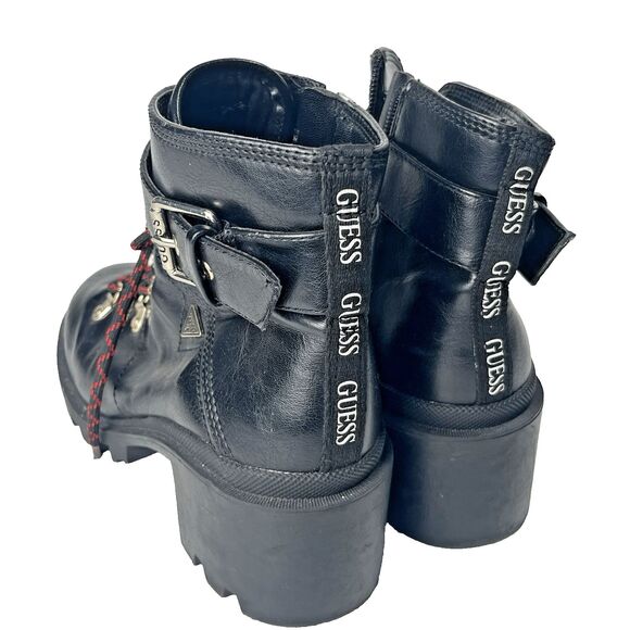 Guess Ryhan Heeled Lace-up Combat Boots | "Moncler Carol" Look-alikes Women Sz 7 - Picture 2 of 6